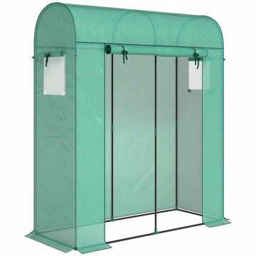 Tunnel greenhouse, 2 mesh windows, Green, 170 × 200 × 68 cm