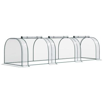 Tunnel greenhouse Aosom 845-234V01, Roll-up door, 350 × 80 × 100 cm