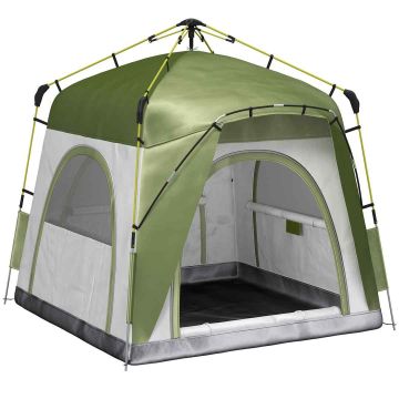 Camping tent, 3-person, Green, 240 × 240 × 199 cm