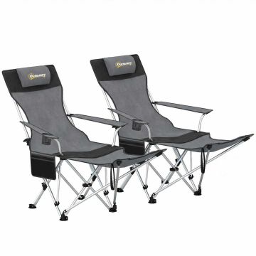 Tourist chairs, 2 pcs. with footrests, 125 × 90 × 48 cm