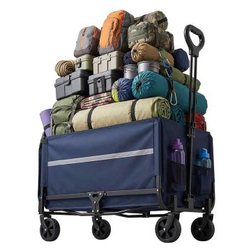 Turistinis rankinis vežimėlis Relaxdays, sulankstomas, apie 120 l, apie 150 kg, 50 × 97 × 76 cm