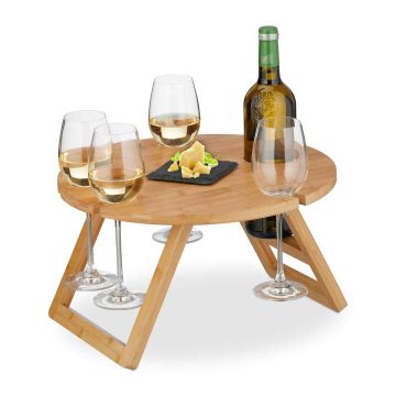 Turistinis staliukas Relaxdays 10044135.0, 4 taurėms, Ø 39 × 22 cm