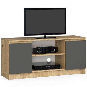 Тумба под ТВ RTV K120 2D 1P, серая/коричневая, 120 × 55 × 40 см