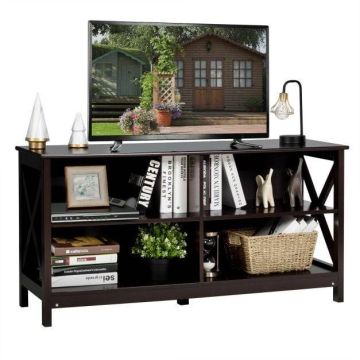 TV staliukas, su 4 atviromis lentynomis, Rudas, 120 × 60 × 40 cm