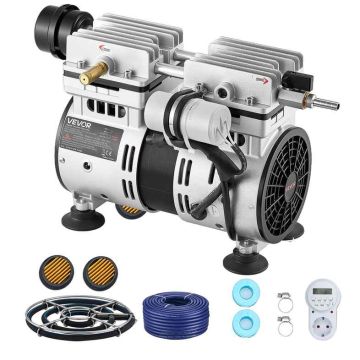 Pond aerator VEVOR OLF400D-140FF-Q3B, 1 diffuser, 30.5 m hose, 41 × 34.5 × 40 cm