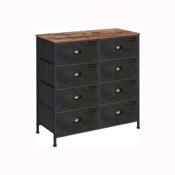 Комод 8 ящиков LVT24H, коричневый/черный