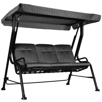 Lauko sūpynės Outsunny 200x120x170cm., tamsiai pilkos/juodos spalvos