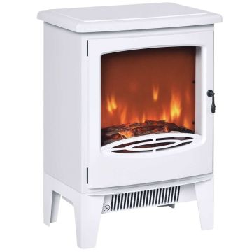Elektrinis židinys Homcom 39x26x54,8cm., baltos spalvos