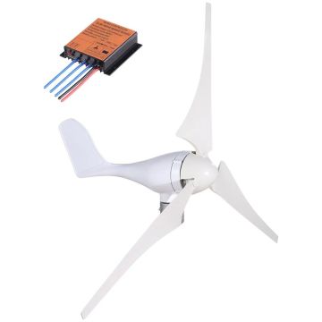Vėjo turbina 400W 12V su 3 menciu generatoriumi ir įkrovimo valdikliu