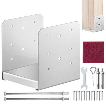 Reguliuojamas nerūdijančio plieno stulpo pagrindas 152x152 mm