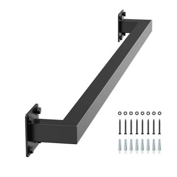 Laiptų turėklas prie sienos, juodas geležinis, 1215 mm, 113 kg keliamoji galia