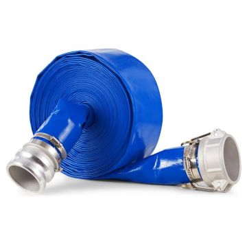 Atbulinio plovimo žarna 76 mm x 15,2 m, mėlyna PVC su aliuminio jungtimis