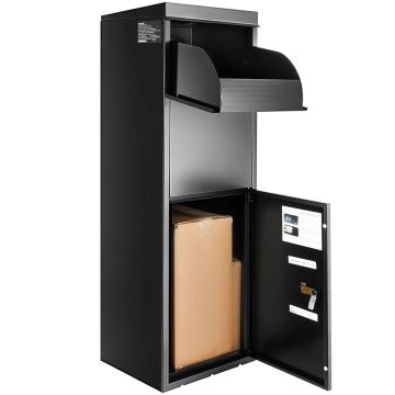 Cinkuoto plieno siuntų dėžė laukui 35,3x29,5x106,7 cm su kodine spyna, IPX3 vandeniui atspari