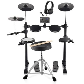 Elektrinis būgnų rinkinys, 15 būgnų, USB MIDI, 6,5" tylus būgnas ir 10" cimbolai