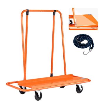 Plieninis gipso kartono vežimėlis, 816 kg, oranžinis, su tvirtinimo diržu