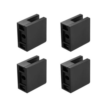 Juodi stiklo spaustukai, kvadratiniai, 40 vnt., 0,8–1,2 cm stiklui