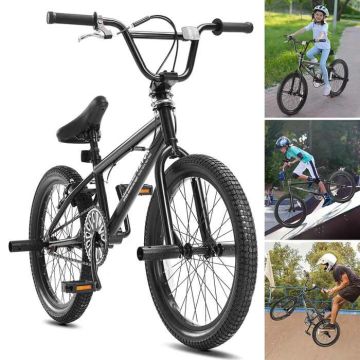 Велосипед BMX с 20-дюймовыми колесами, рамой из высокопрочной стали, для фристайла.