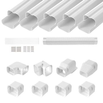 Mini padalintos linijos PVC dangtelio komplektas, 76,2 mm x 3110 mm, baltas