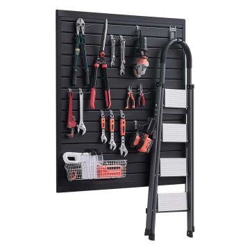 PVC skardos formos modulinė garažo siena, 4x4 pėdų, juoda