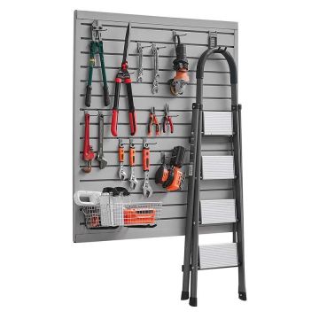 Skardos formos PVC sienų apdaila, pilka, 4x4 pėd., modulinė, reguliuojama