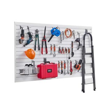 Grotelių formos PVC sienų apdaila, 8x4 pėdės, balta, garažo siena