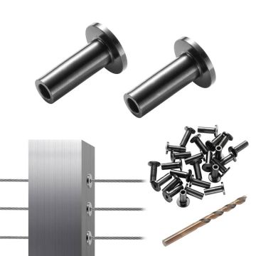 T316 nerūdijančio plieno juodos spalvos apsauginės movos, 3,2 mm, 101 vnt.