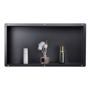 Черная безрамная душевая кабина из нержавеющей стали, 33x63,5x10,2 см
