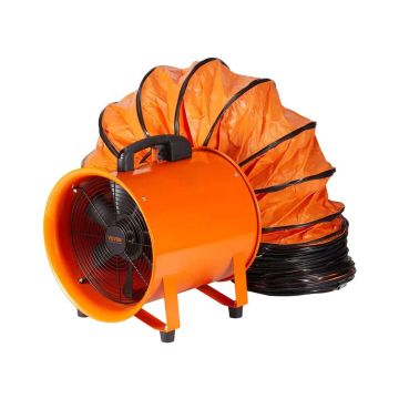 Nešiojamas pramoninis ventiliatorius, 254 mm, 255 W, su 10 m ortakio žarna