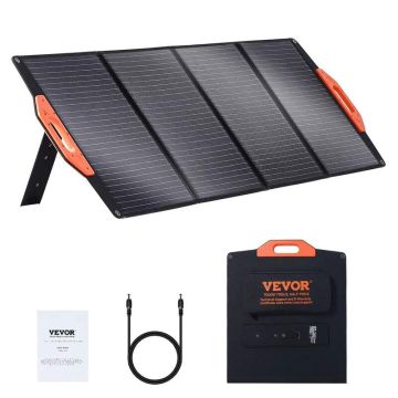 Nešiojama monokristalinė sulankstoma saulės baterija, 120 W, IP67, su QC3.0 USB prievadu