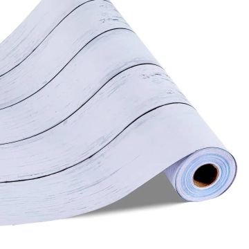 Lipnūs viniliniai tapetai, baltos medžio tekstūros, 45x12 m, vandeniui atsparūs