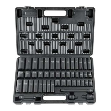 3/8" smūginių galvučių rinkinys 48 dalių SAE ir metriniai cr-v