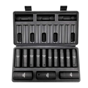 1/2 colio smūginių gilių galvučių rinkinys, 13 dalių, 10–24 mm, CR-V plienas