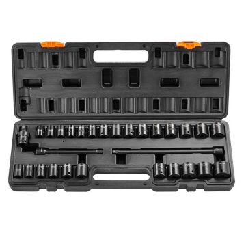 3/8" smūginių galvučių rinkinys, 29 dalių, CR-MO plienas, 8-22 mm, automobiliniam remontui