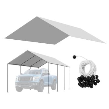 Automobilio stogelio tentas 3x6 m, pilkas, UV ir vandens atsparus brezentas
