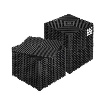 Sujungiamas juodas PP drenažo kilimėlis, 12x12 colių, 40 vnt.