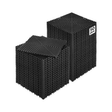 Sujungiamas juodas PP drenažo kilimėlis 12x12 colių, 50 vnt.