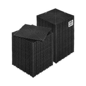 Sujungiamas juodas drenažo kilimėlis, 12x12 colių, 55 vnt., PP grindų plytelės