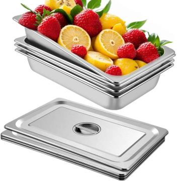 4 кастрюли из нержавеющей стали для приготовления на пару, 13 л, 20,9 x 12,8 x 3,9 дюймов