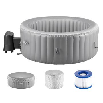 Pripučiama lauko SPA vonia, 2–4 asmenims, 1800x660 mm, pilka, PVC, su filtru ir purkštukais