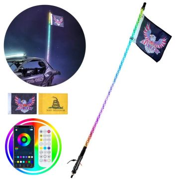 5 pėdų vandeniui atsparus RGB švyturėlis su RF nuotoliniu pulteliu, UTV ir ATV