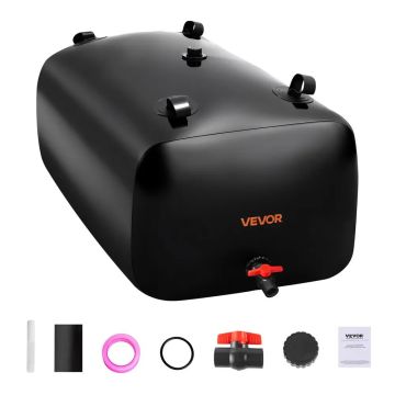 Vandens kaupimo pūslė 240 L, juoda PVC, sulankstoma, nešiojama