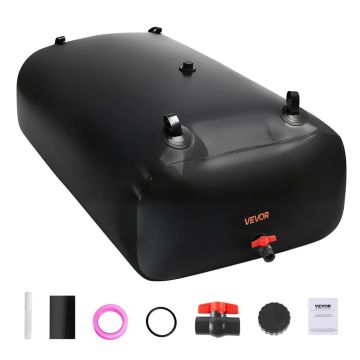 Vandens kaupimo pūslė 540 L, 1000D PVC, sulankstoma juoda