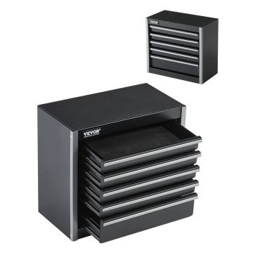 Metalinė nešiojama įrankių dėžė, 8,6", 5 stalčiai, juoda