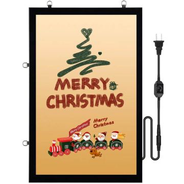 Juodas aliumininis LED plakato rėmas, 27x40", horizontalus ir vertikalus