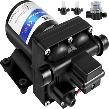 12 V diafragminis gėlo vandens siurblys su slėgio jungikliu, 11 l/min, kemperiams, laivams