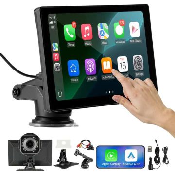 Belaidė automobilio stereo sistema su jutikliniu ekranu, carplay, GPS