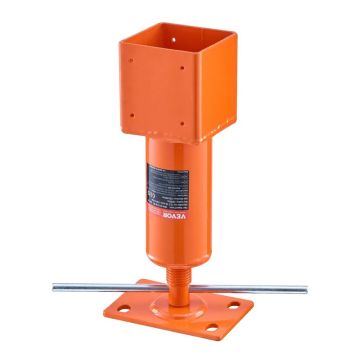 Sraigtinis domkratas 4"x4", 13,2–18,7" aukštis, 24700 svarų keliamoji galia, reguliuojamas atraminis stulpas