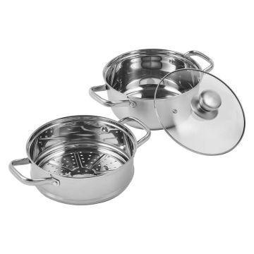 Maistinis 24 cm (9,5") 304 nerūdijančio plieno garintuvas su 5QT puodu ir dangčiu, viryklėms