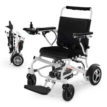 Elektrinis sulankstomas neįgaliojo vežimėlis suaugusiesiems, 136 kg, 21 km, 53 cm sėdynė