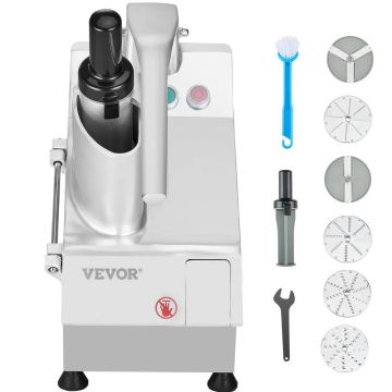 Maisto ir daržovių smulkintuvas, nerūdijantis plienas, 6 peiliai, 2 padavimo angos